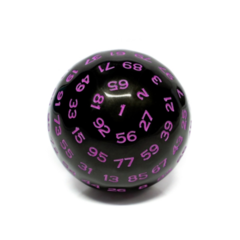 Foam Brain: 100 Sided Die - Black Opaque w/ Purple